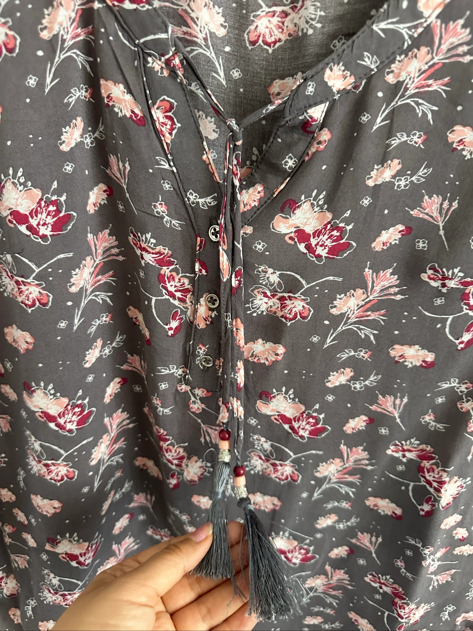 Blusa fluida floral de viscosa Jean Pascale M 38 (Boho) – photo 6